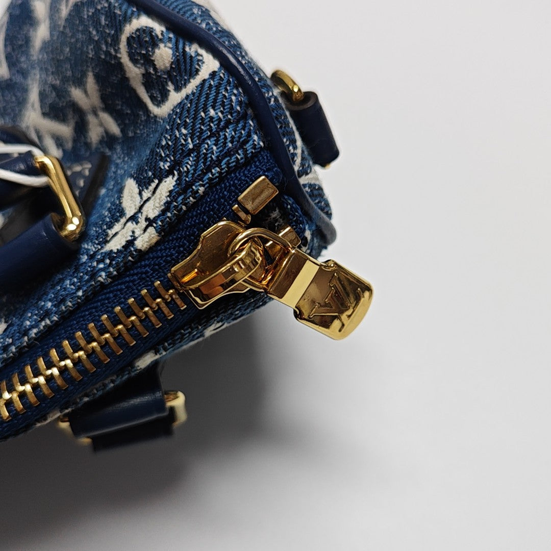SPEEDY Nano Monogram Denim Azul