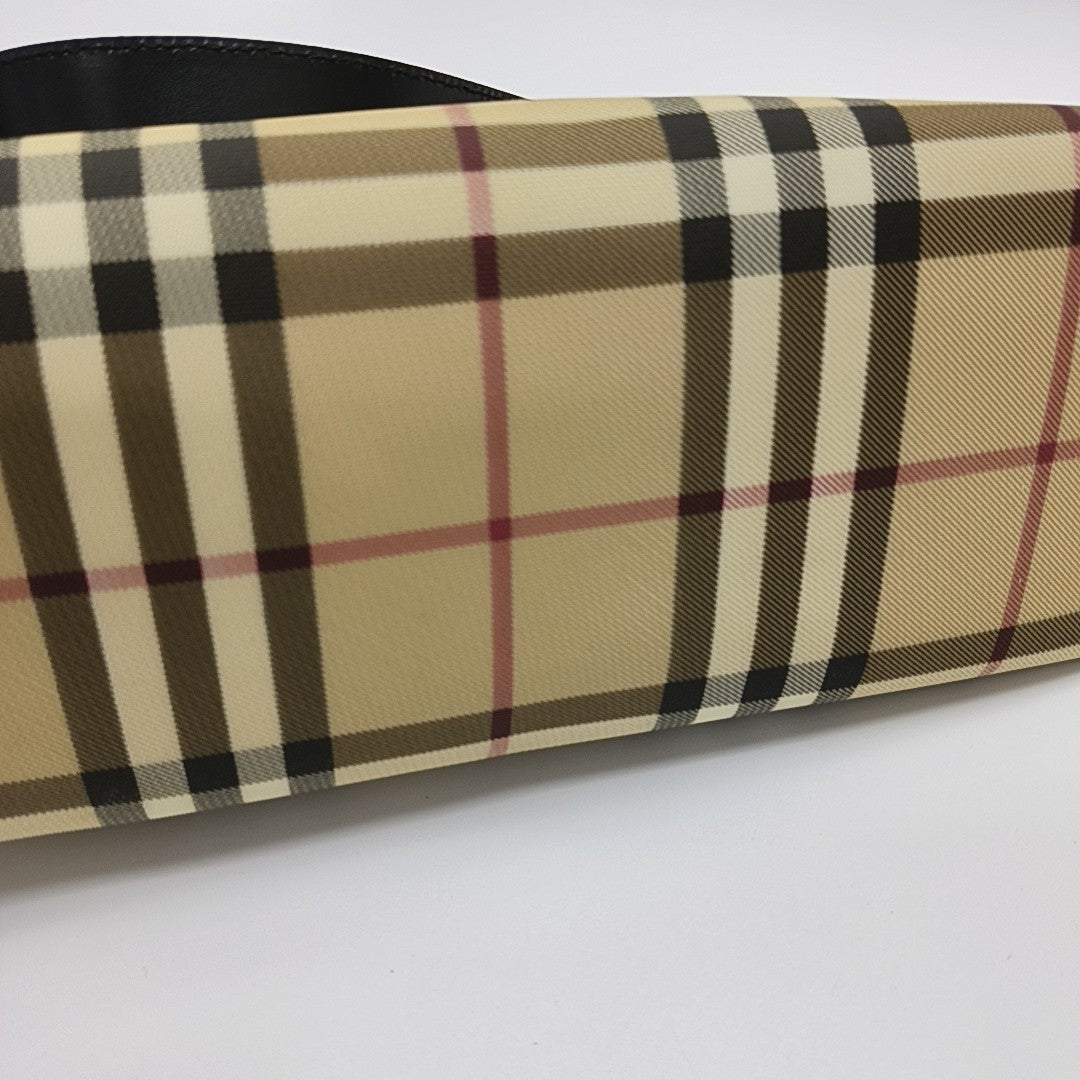 Coated Canvas Top Handle Bag Brown