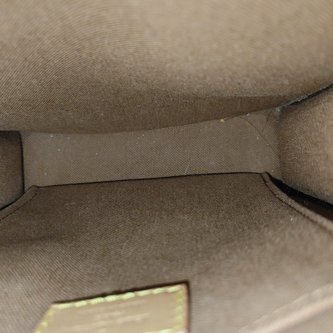 SAC PLAT Mini Monogram Coated Canvas Brown