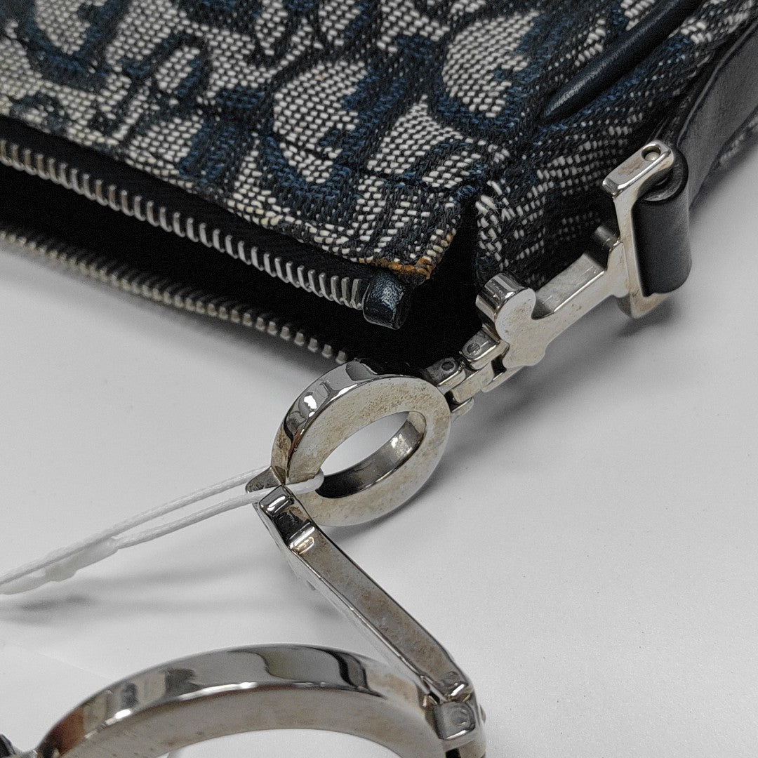 Oblique Canvas Top Handle Bag Blue