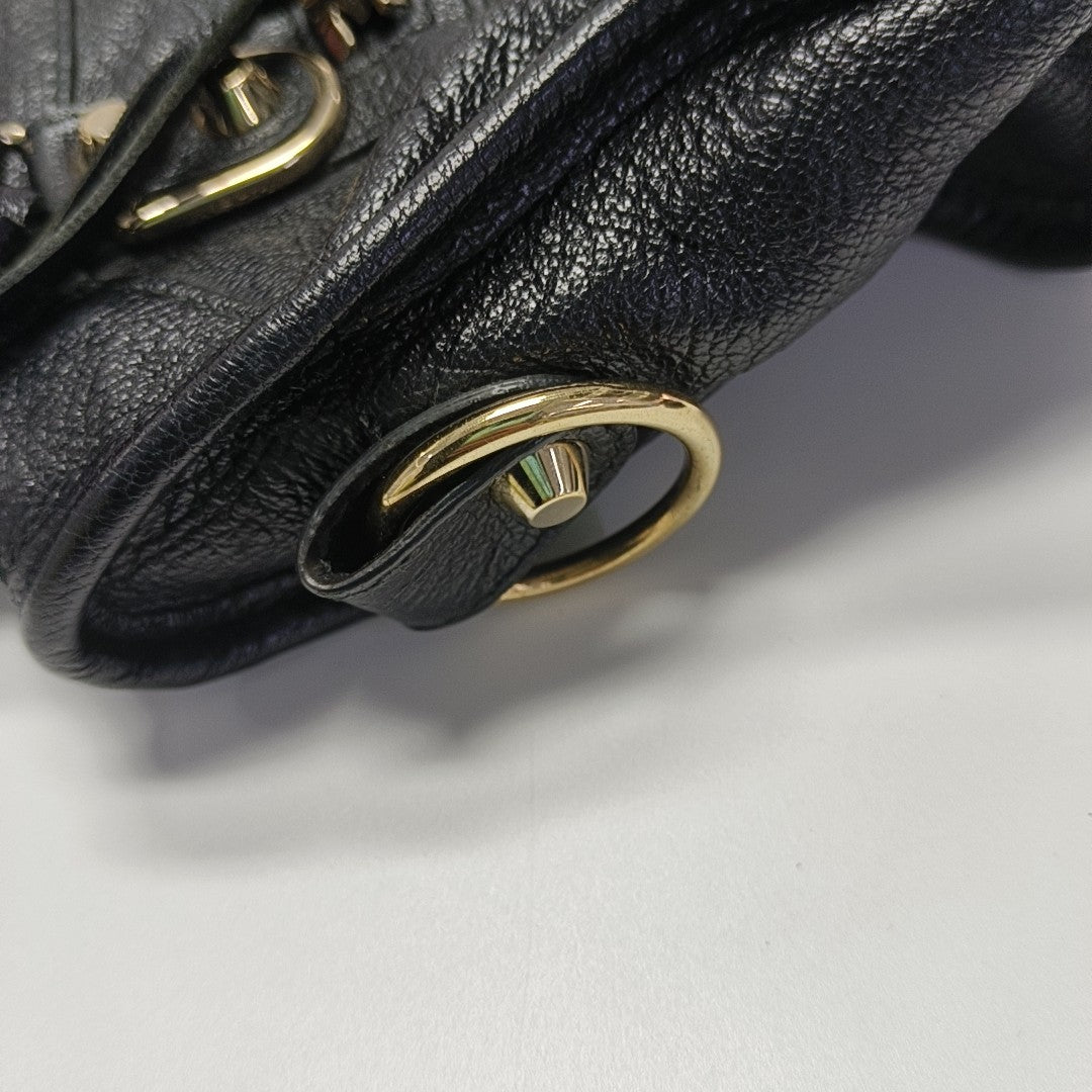 Classic Metallic Edge City Mini Lambskin Black