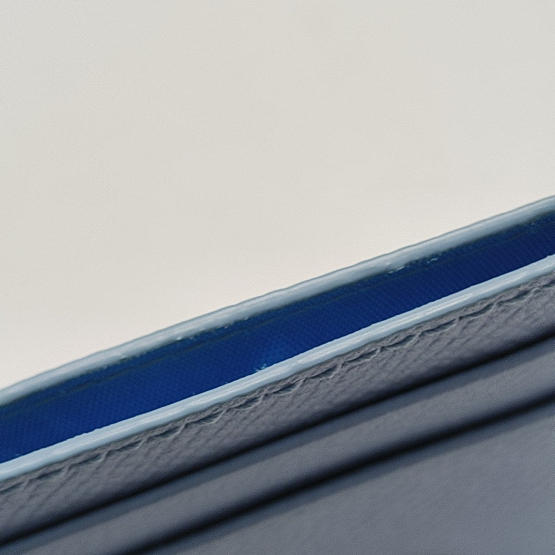 Gancini Calfskin Blue Card Holder