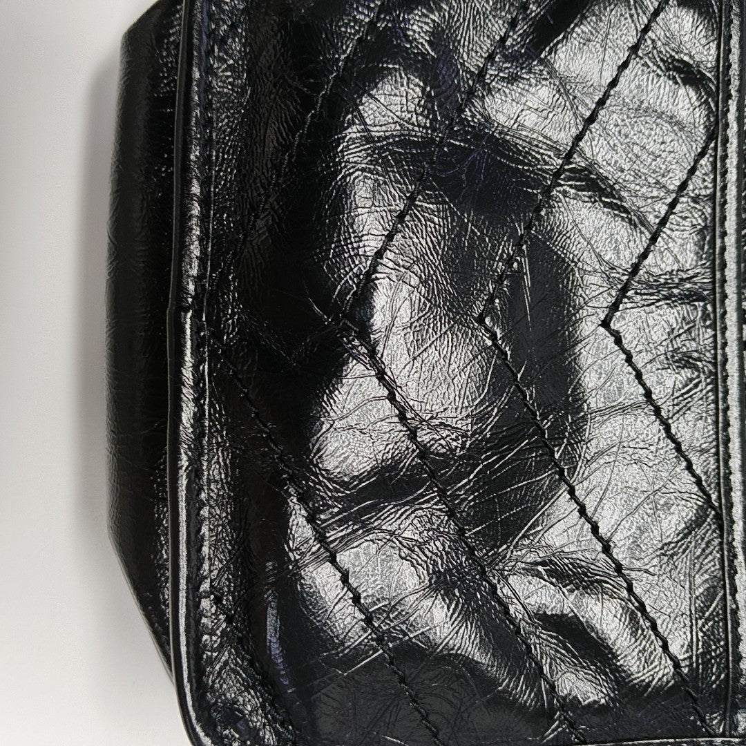 NIKI Mini Chevron Calfskin Black