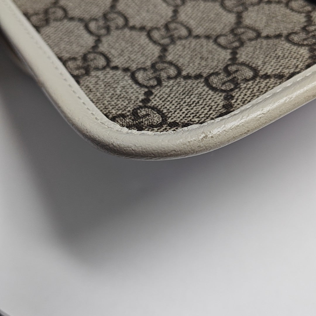 Ophidia Small Monogram Coated Canvas Beige