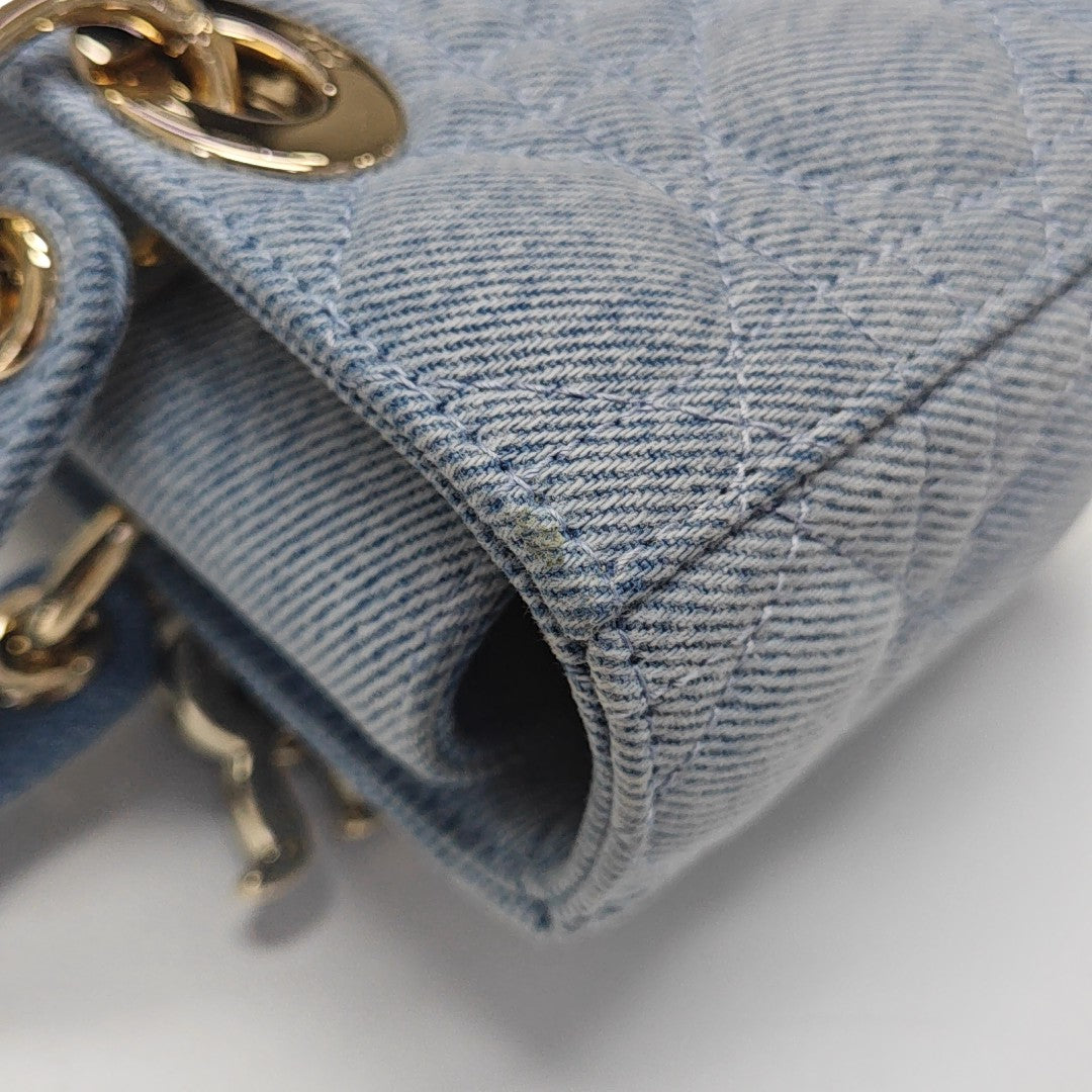 Lady D-Joy Small Cannage Denim Blue