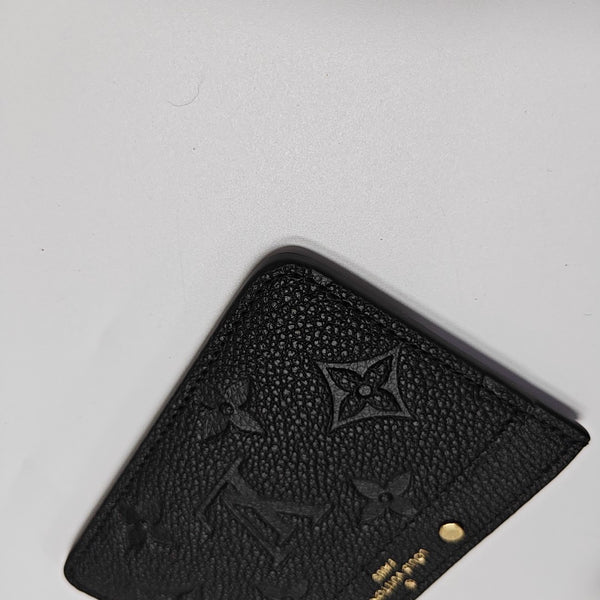 Monogram Calfskin Card Holder Black