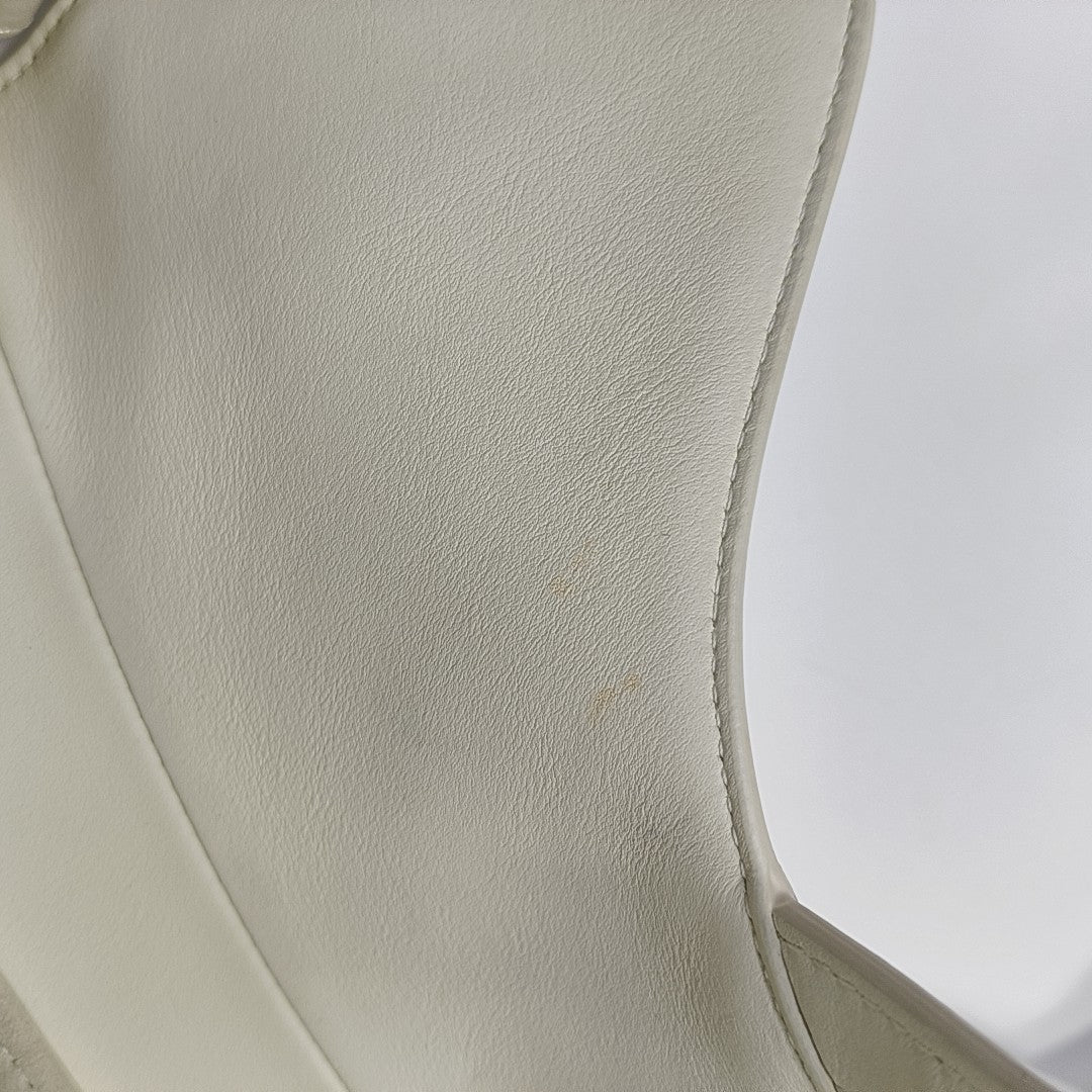 Saddle Small Calfskin White