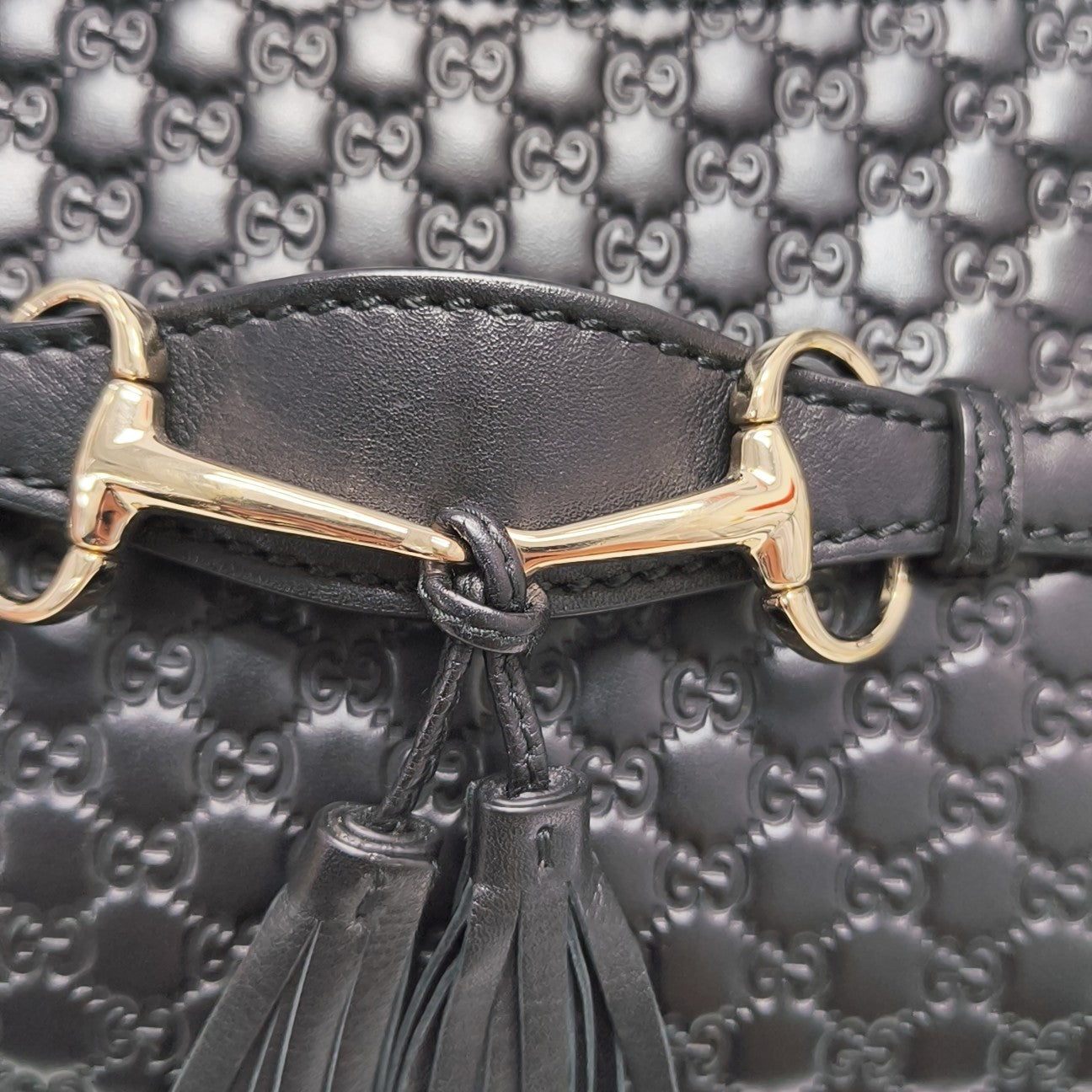 Emily Chain Mini Monogram Calfskin Black