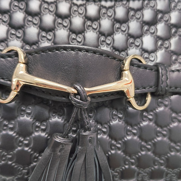 Emily Chain Mini Monogram Calfskin Black