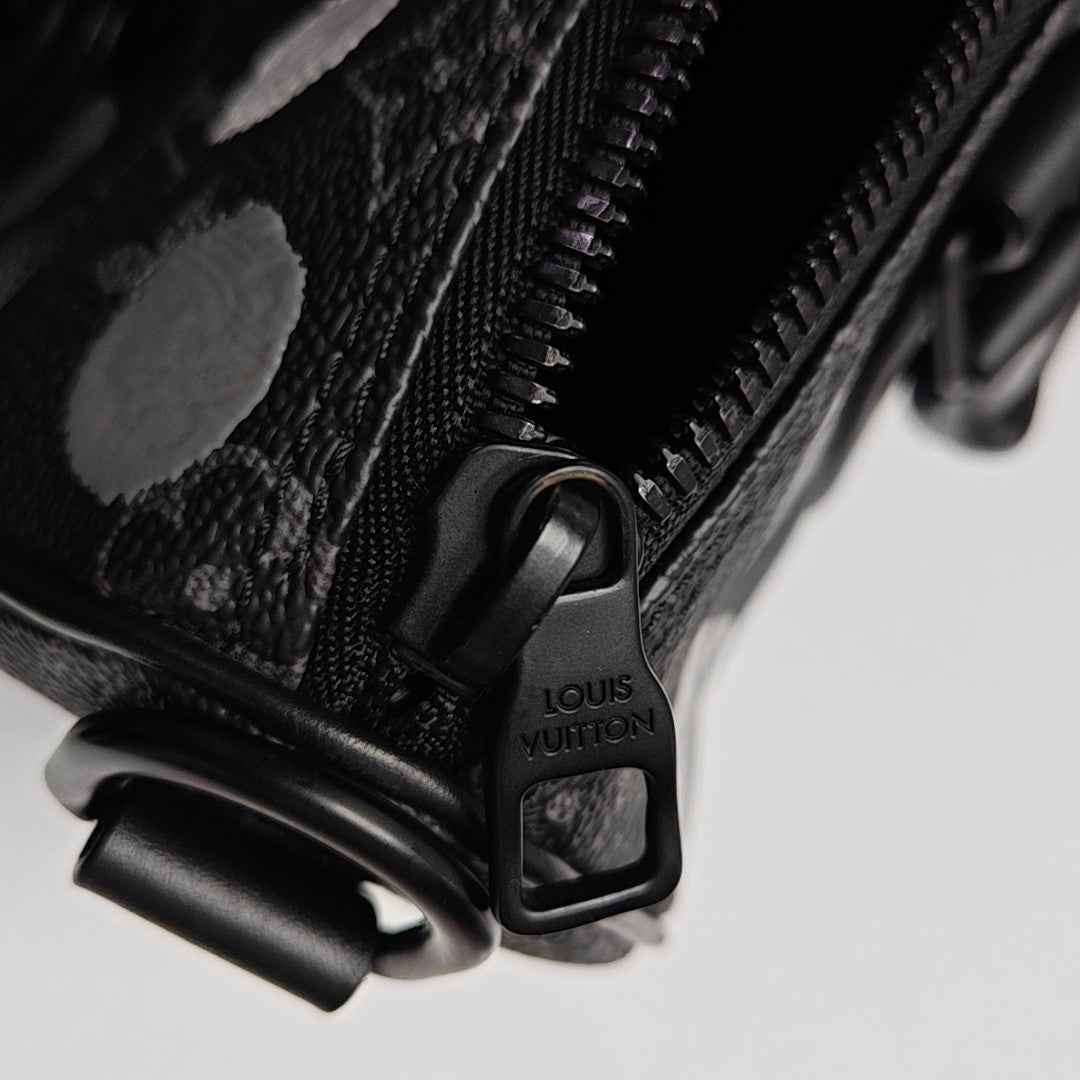 KEEPALL Monogram Coated Canvas Black