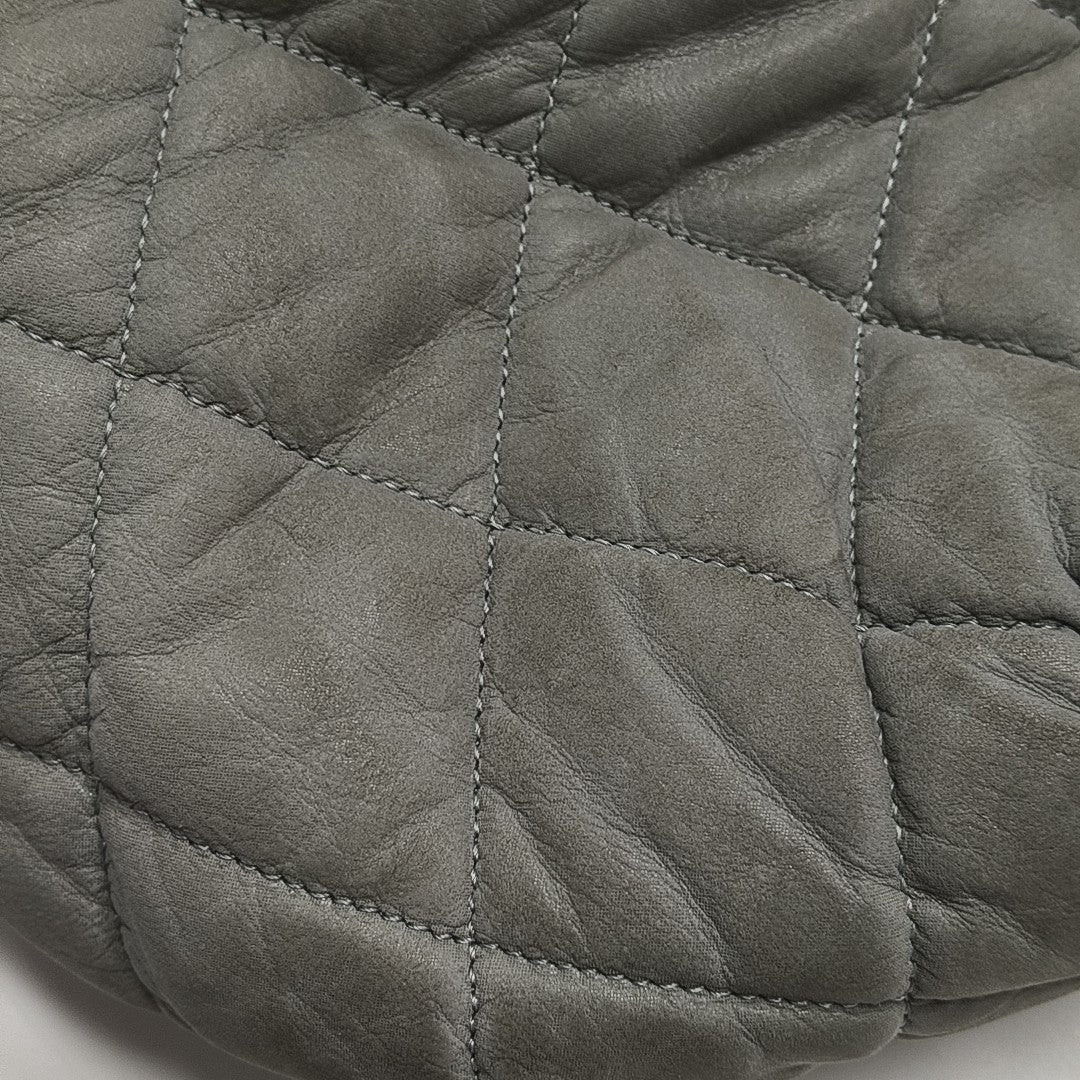 THE MIX Large Quilted Calfskin Gray