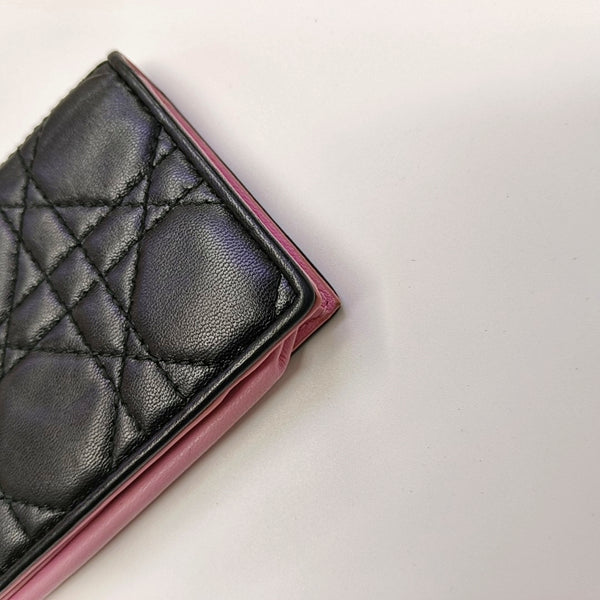 Authenticated pre-owned  Lady Dior Quilted Lambskin Black Wallet - Wallet at Looply