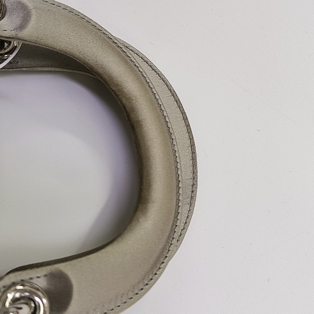 Lady Dior Mini Cannage Silk Satin Gray