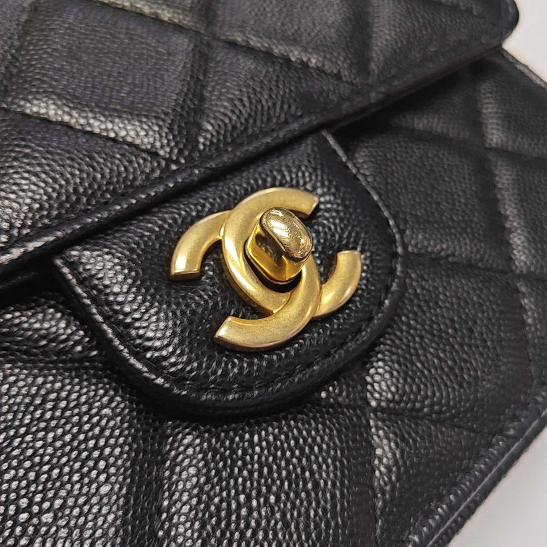 24A Mini Quilted Calfskin Black