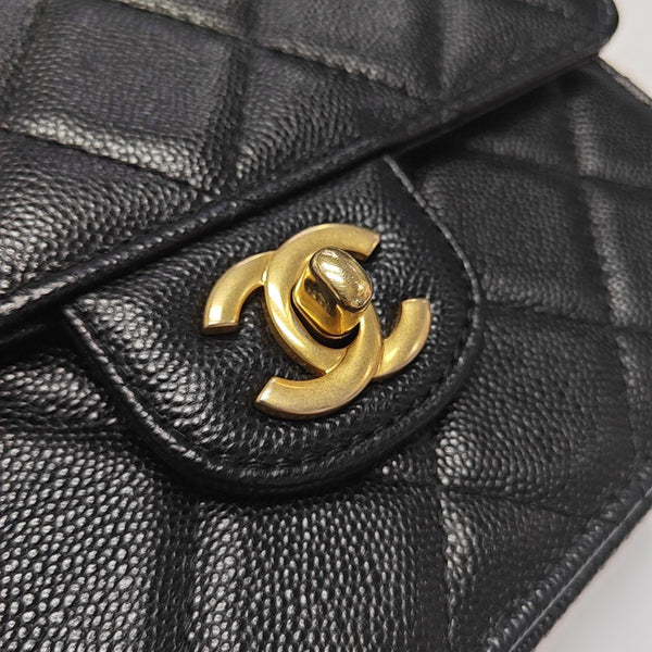 24A Mini Quilted Calfskin Black