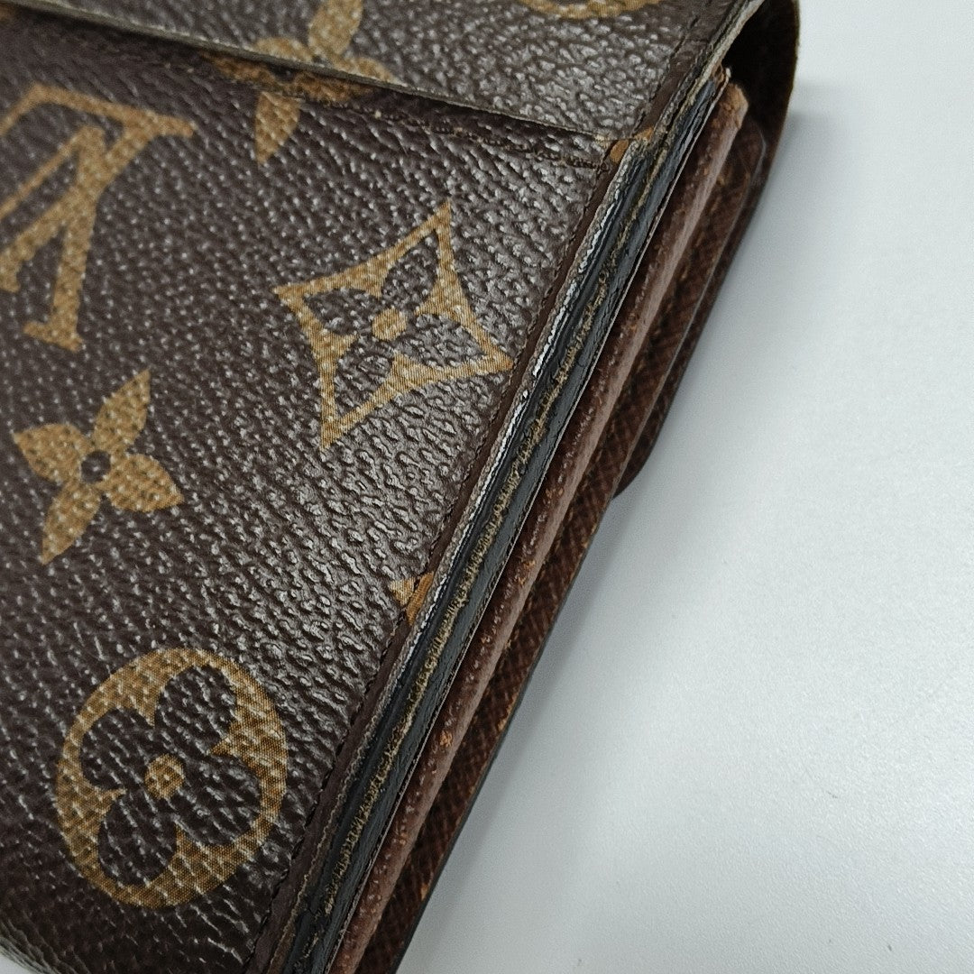 SARAH Monogram Coated Canvas Brown Wallet