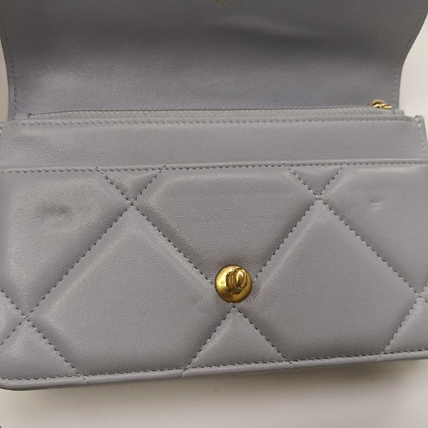 CHANEL 19 WOC Quilted Lambskin Blue