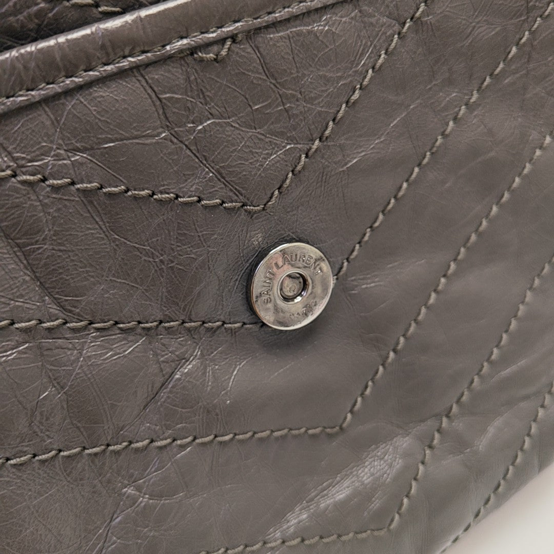 NIKI Large Quilted Calfskin Gray