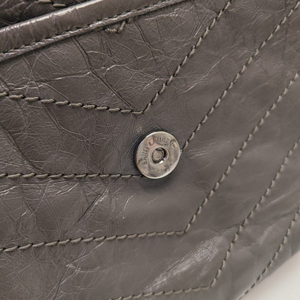 NIKI Large Quilted Calfskin Gray