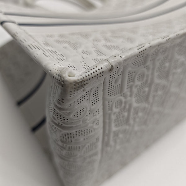 Book Tote Medium Oblique Calfskin White