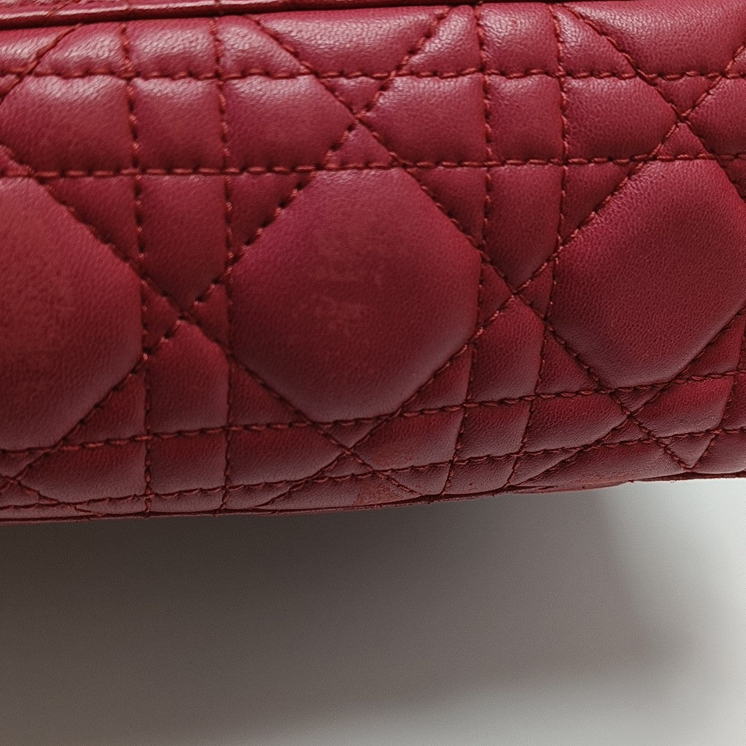 Lady Dior Small Cannage Lambskin Red