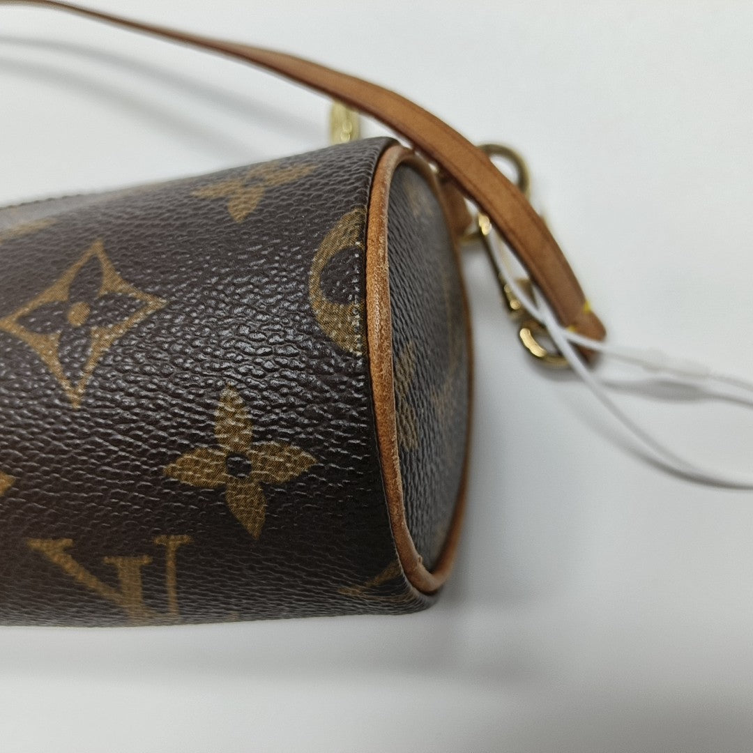 PAPILLON Mini Monogram Coated Canvas Brown