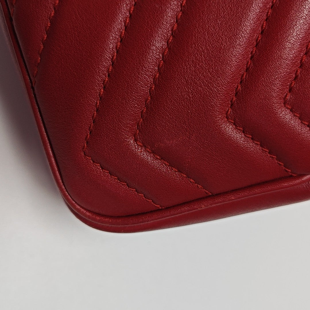 GG Marmont Mini Quilted Calfskin Red