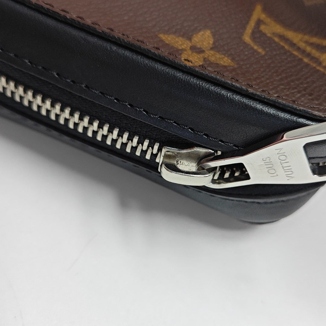 Monogram Coated Canvas Clutch Brown