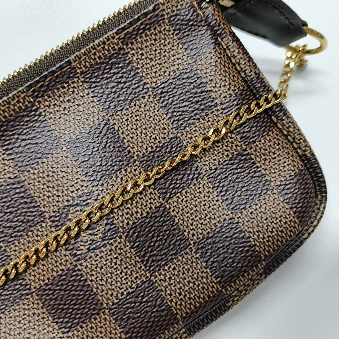 Authenticated pre-owned  ACCESSOIRES Mini Coated Canvas Brown - Top Handle Bag at Looply