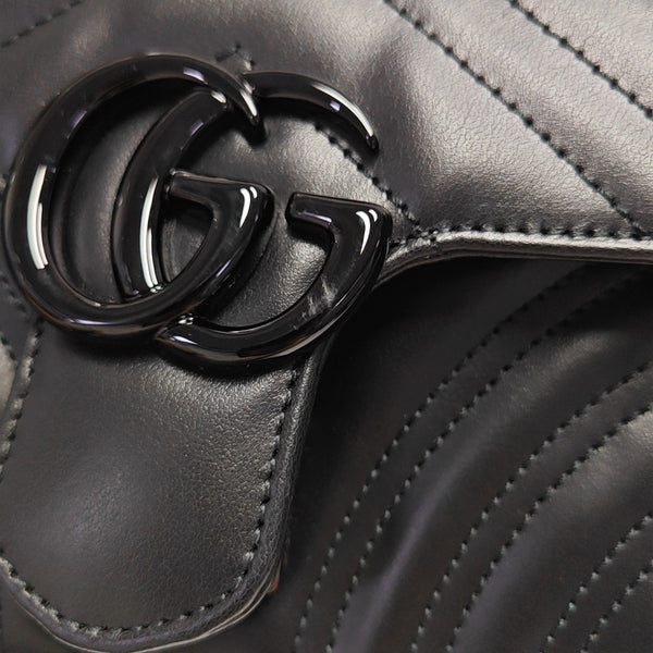 GG Marmont Small Quilted Calfskin Black