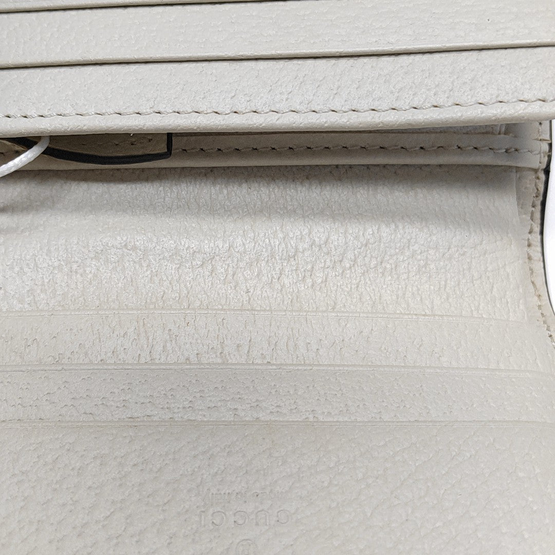 Ophidia Mini Calfskin White Wallet
