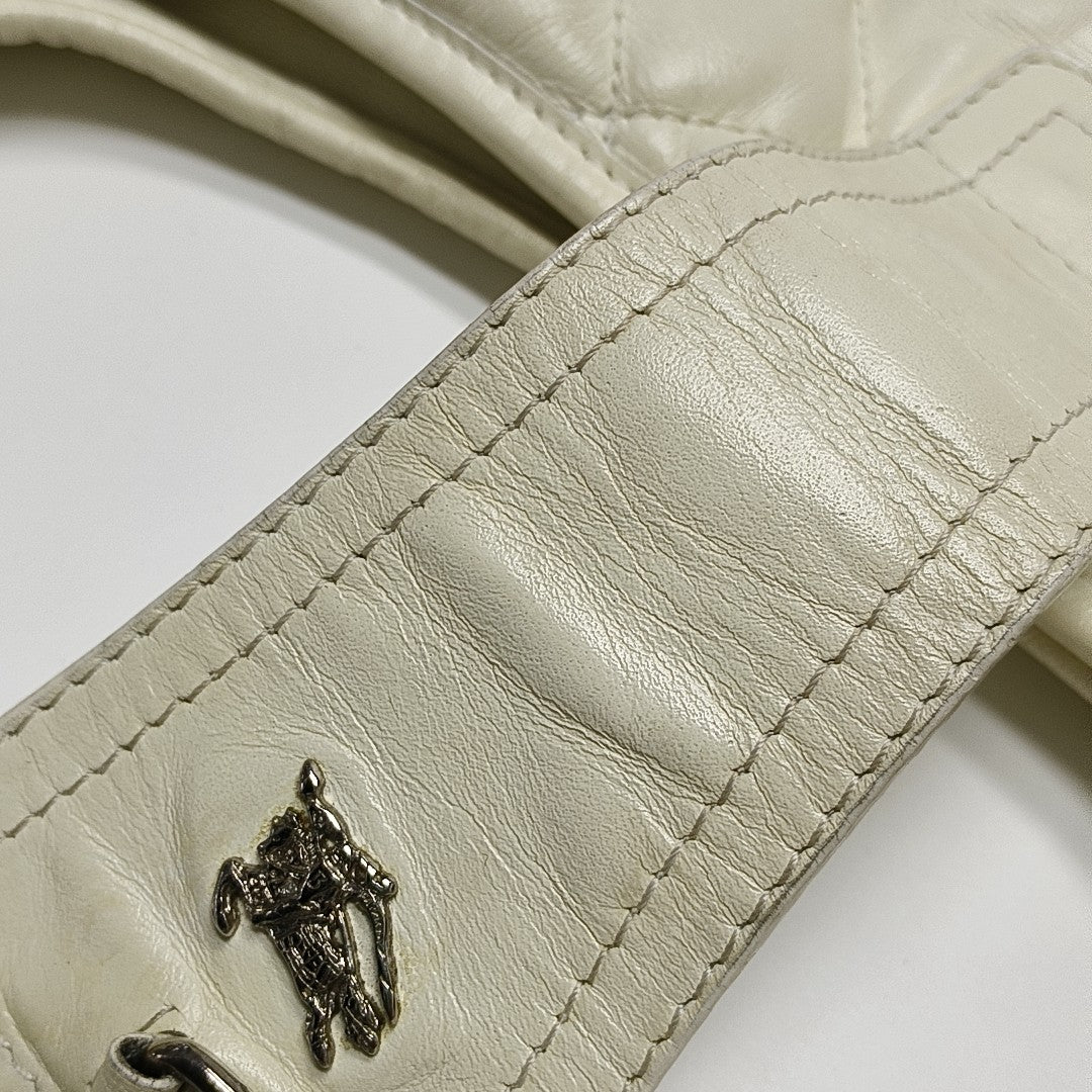 Quilted Calfskin Tote Bag White
