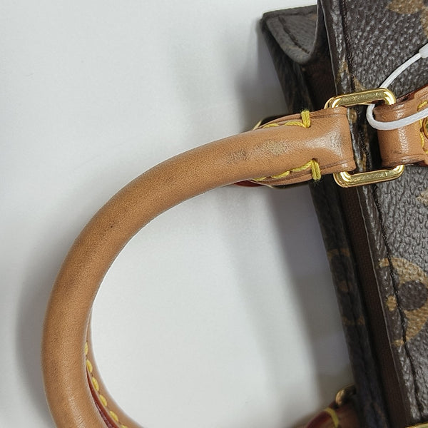 SAC PLAT Mini Monogram Coated Canvas Brown