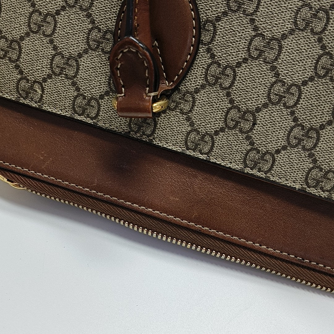 GG Blooms Monogram Coated Canvas Beige