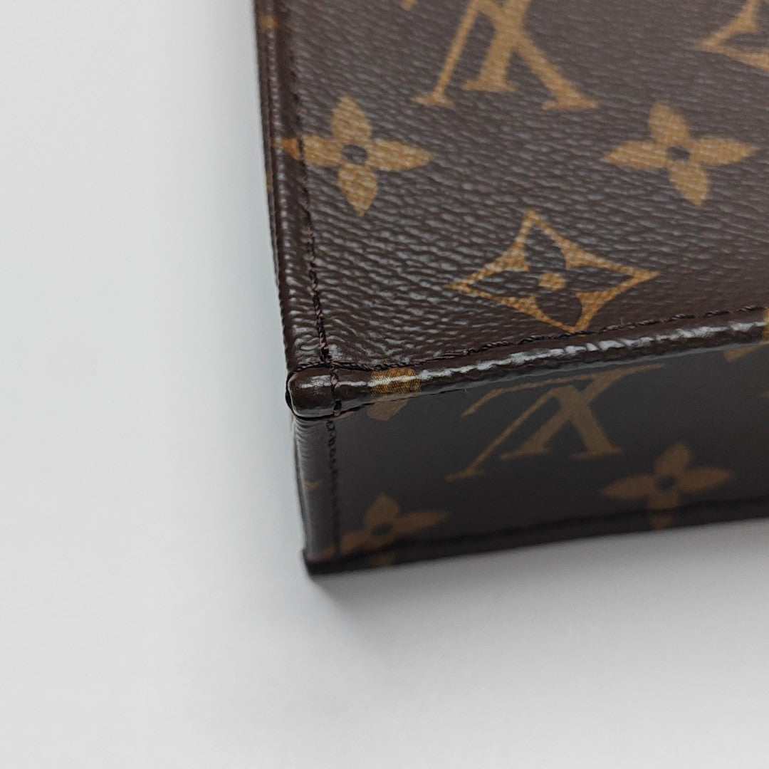 SAC PLAT Mini Monogram Coated Canvas Brown