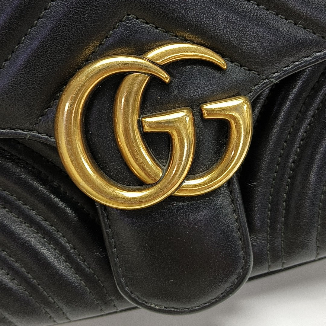 GG Marmont Small Quilted Calfskin Black