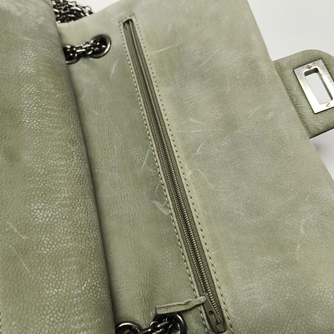 2.55 227 Quilted Calfskin Green