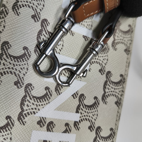 Coated Canvas Shoulder Bag White