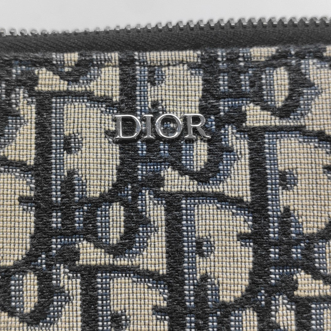 Oblique Canvas Clutch Blue