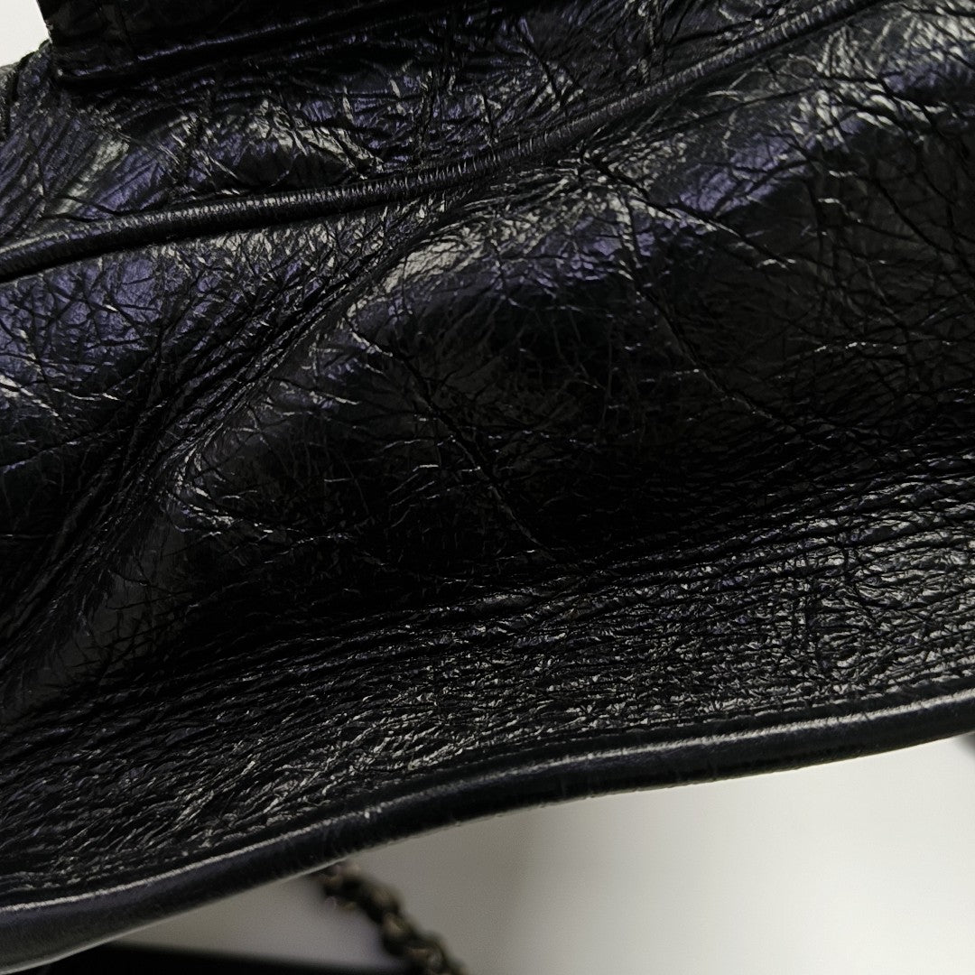 NIKI Medium Chevron Calfskin Black