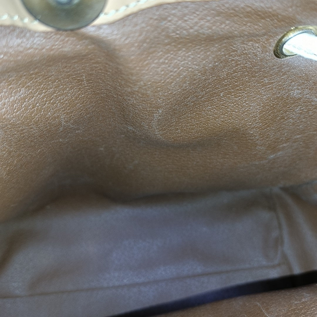 Coated Canvas Shoulder Bag Beige