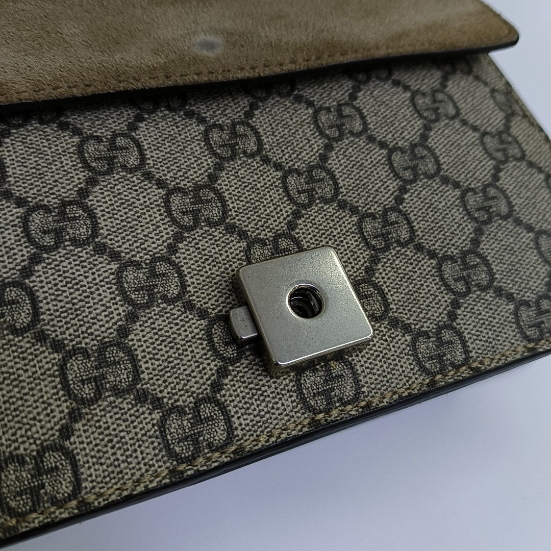 Dionysus Mini Monogram Coated Canvas Beige