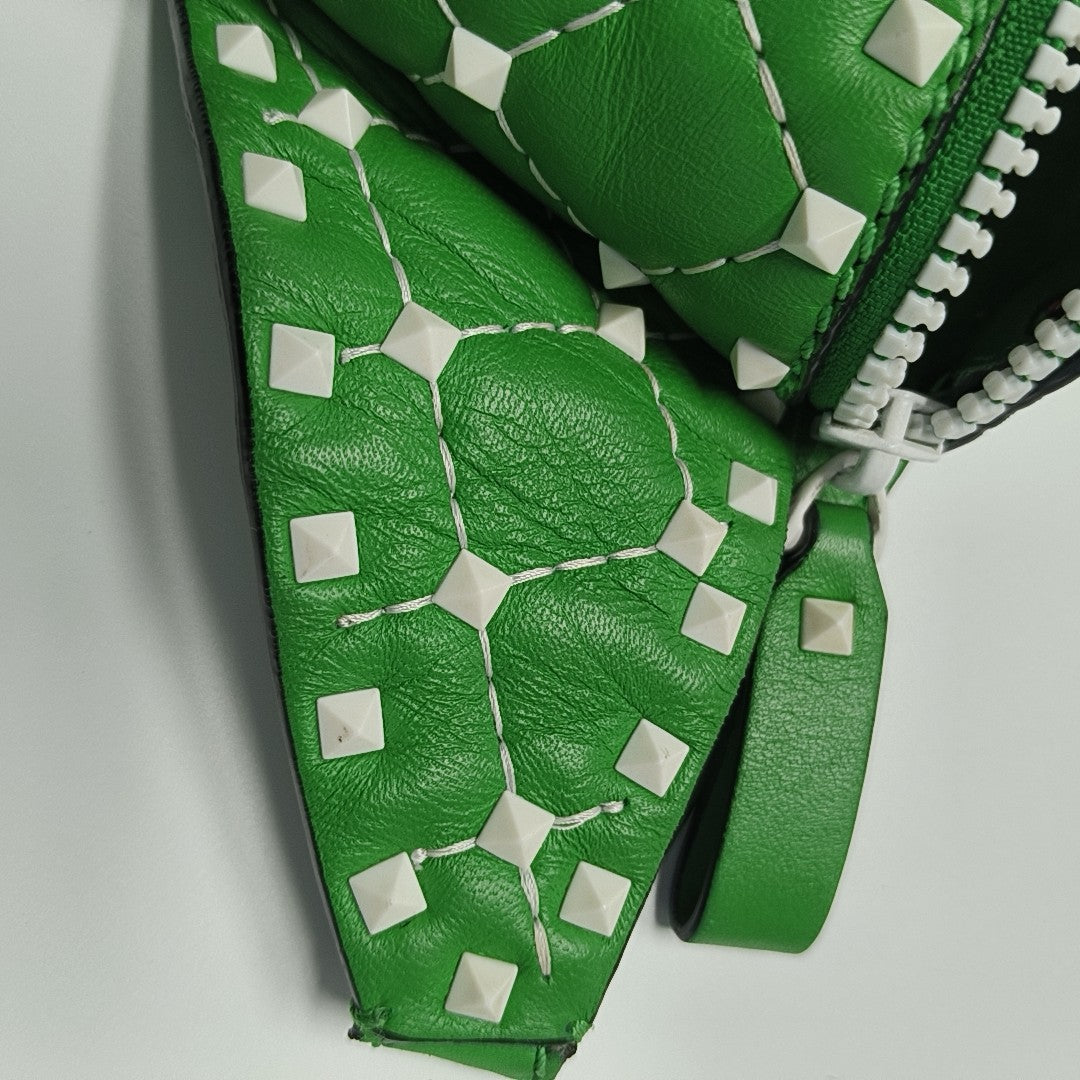 Rockstud Calfskin Green