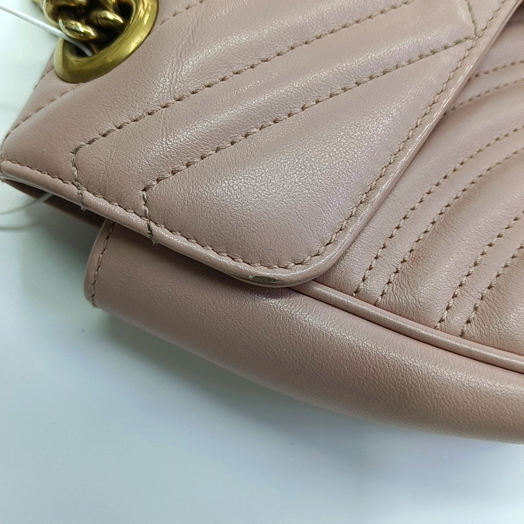GG Marmont Medium Quilted Calfskin Pink