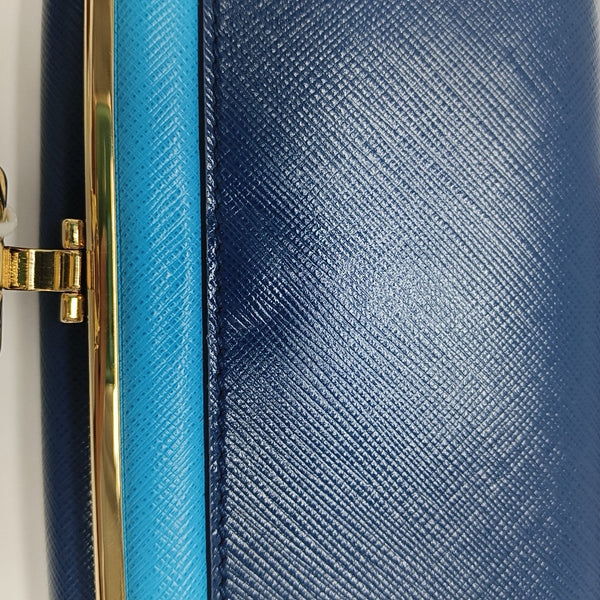Gancio Calfskin Blue Wallet