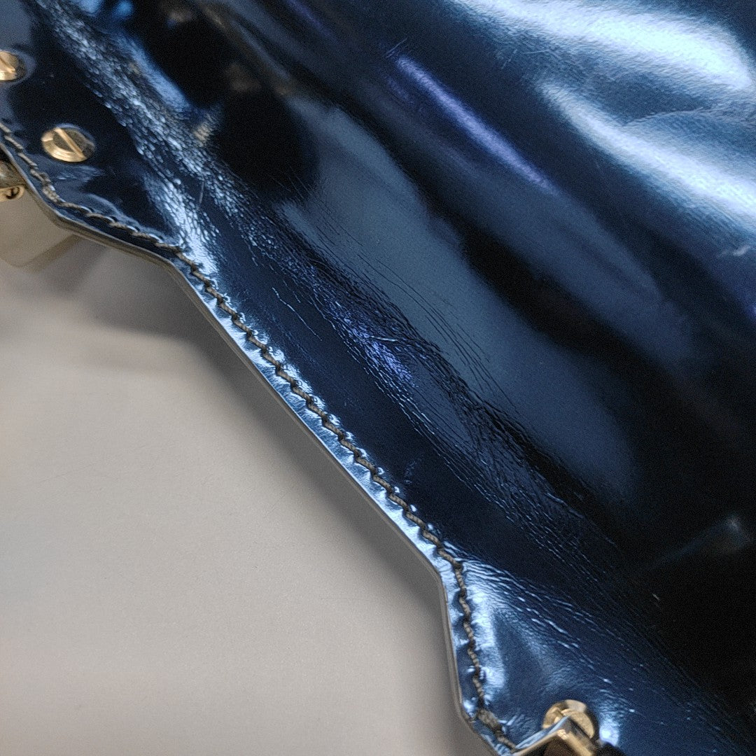 Calfskin Shoulder Bag Blue