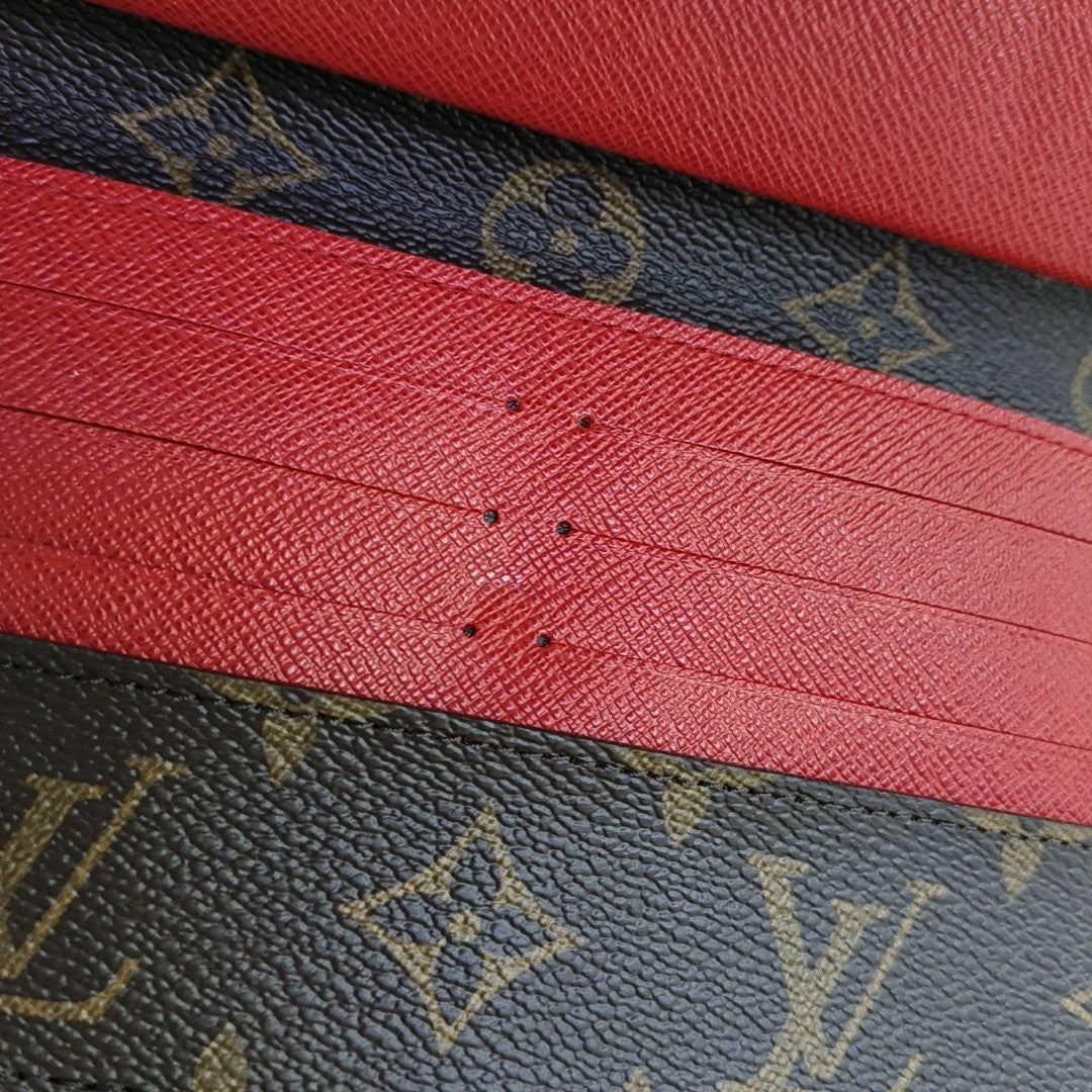 MARIE LOU Monogram Coated Canvas Brown Wallet