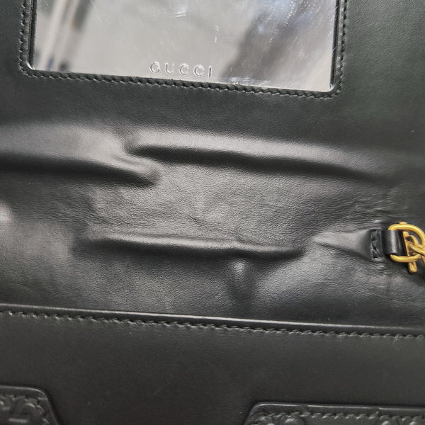 Monogram Calfskin Shoulder Bag Black
