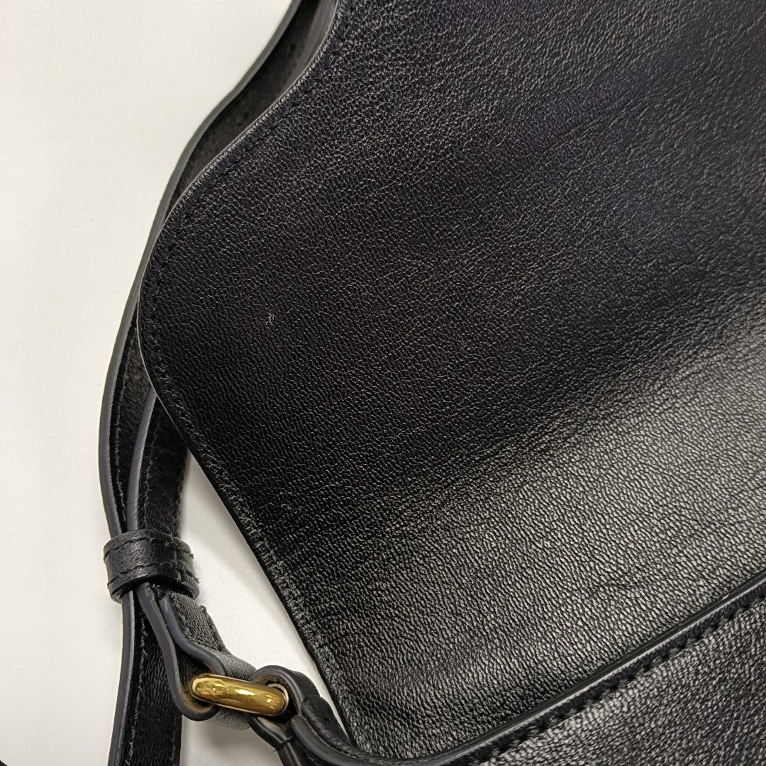 Calfskin Shoulder Bag Small Black