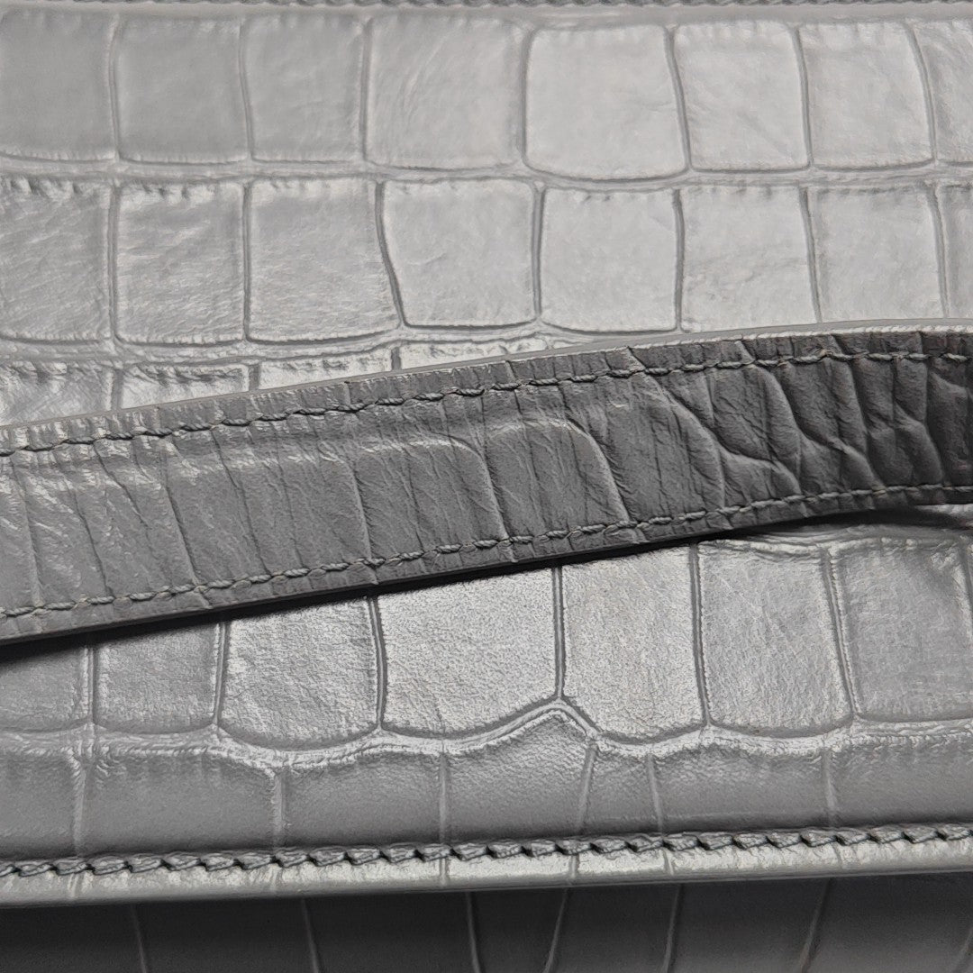 Round Small Calfskin Gray
